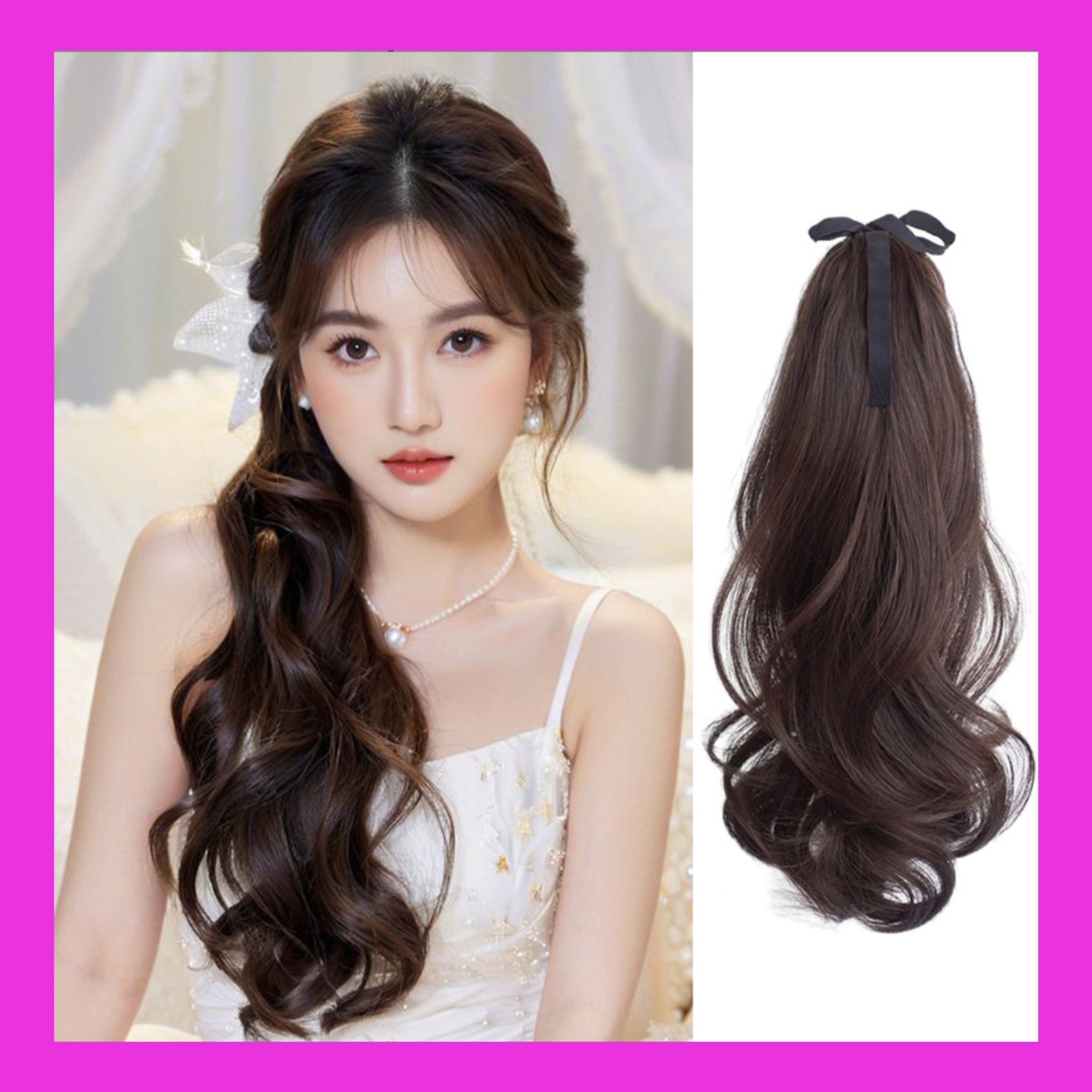 Ngoặm kẹp đuôi tóc giả thời trang ( dài 40cm )