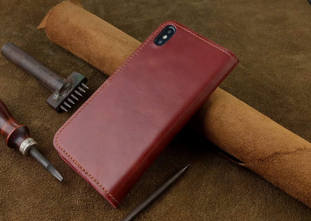 Bao Da Iphone XS Max Handmade Da Bò Thật