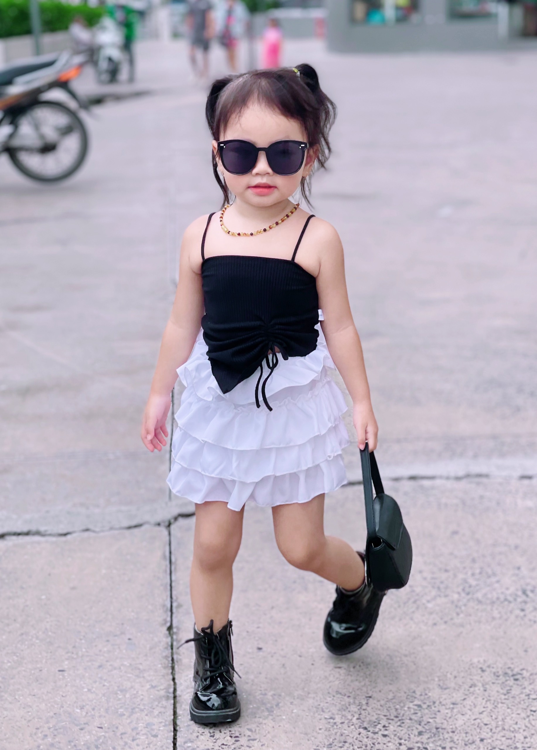 Set Áo Dây Chân Váy Lụa 2 Tầng Cho Bé Thời Trang