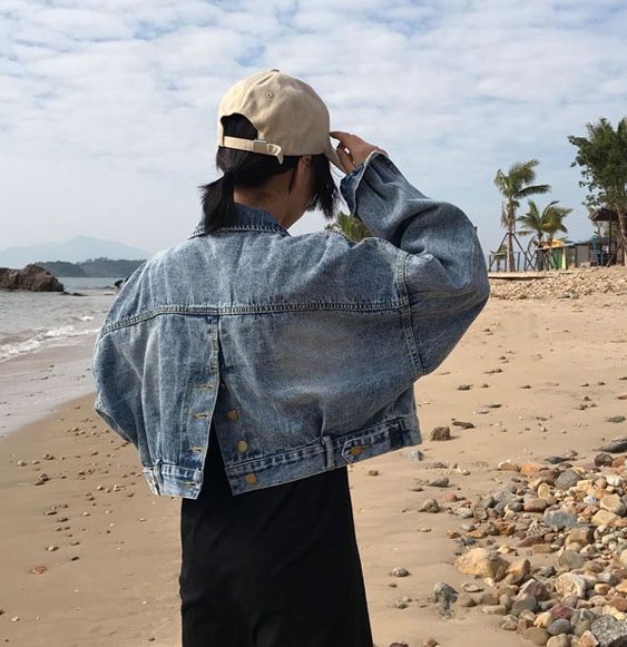 Áo Khoác Jean NỮ Thời Trang Cao Cấp Màu có chữ HAPPY TIMES NHẠT - DONG PHUONG FASHION