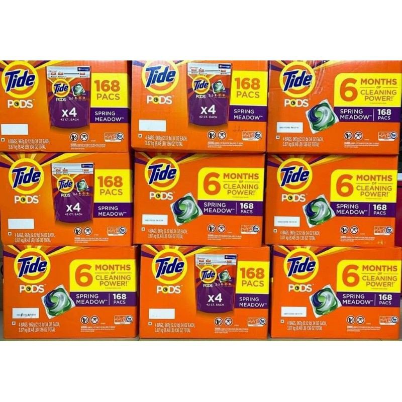 Thùng 168 viên giặt Tide Pods Mỹ ( mẫu mới)