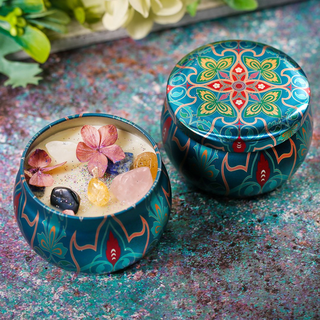 Nến thơm hoa khô thiên nhiên-Ly nến thơm-Nến thơm cao cấp bằng sáp