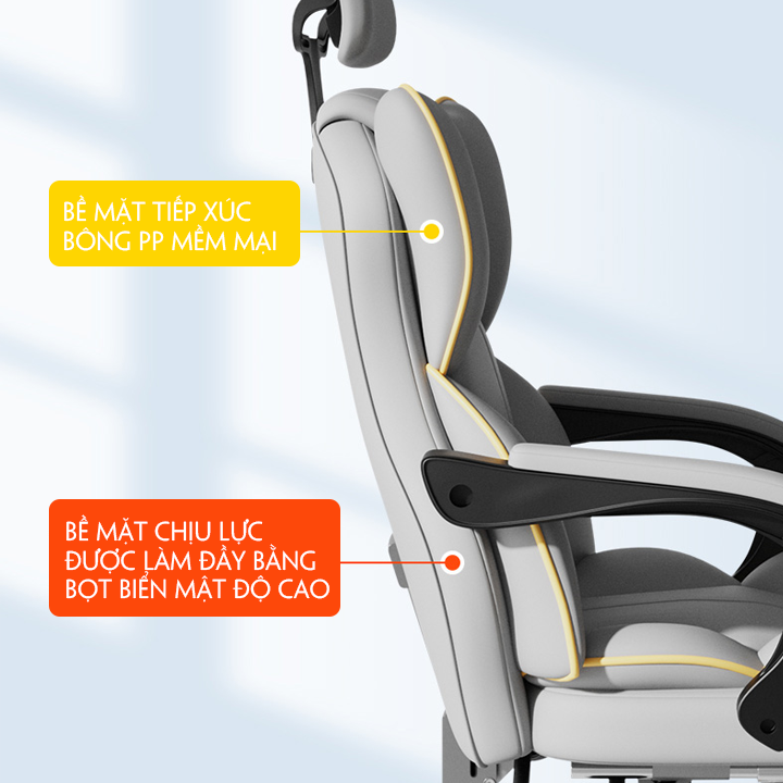 Ghế Văn Phòng, Ghế Giám Đốc Làm Việc Xoay 360 Độ Nệm Cao Su Có Gác Chân Bọc Da PU Cao Cấp M104