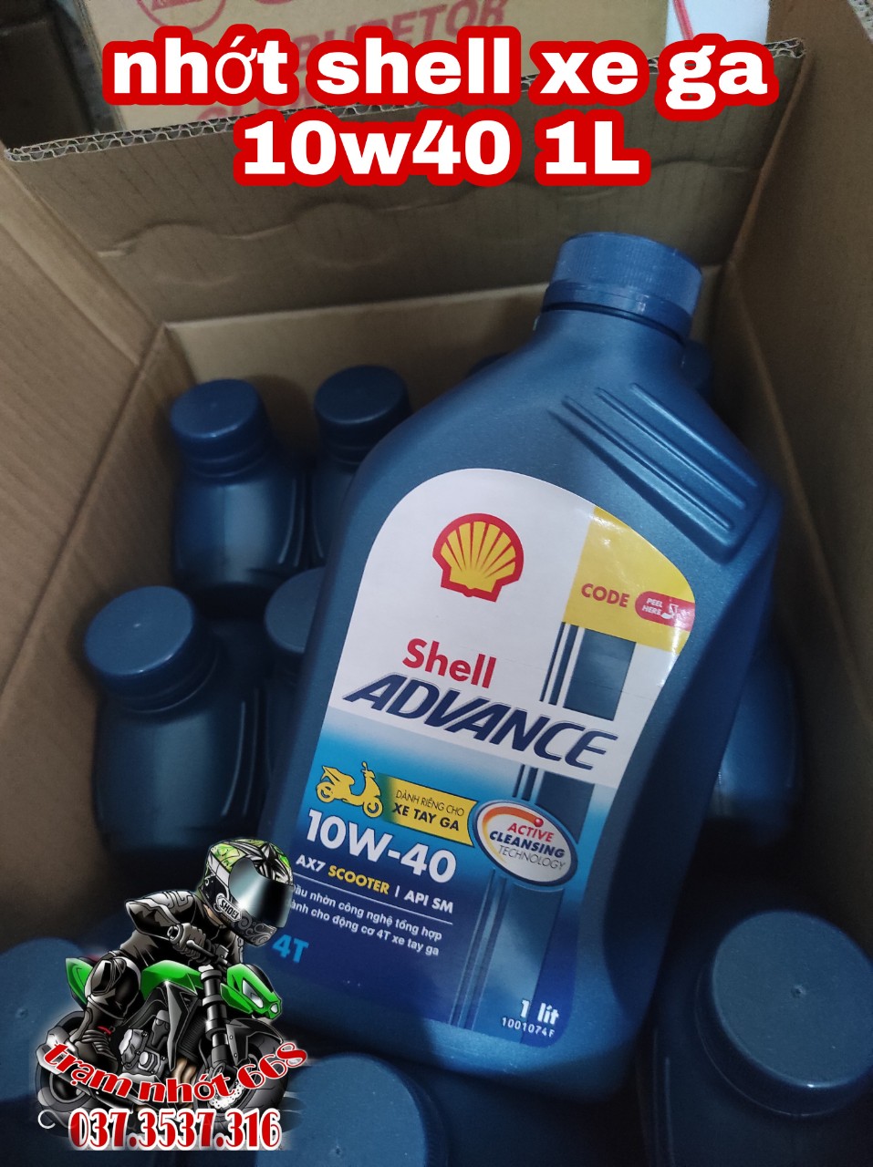 Nhớt shell dòng xe tay ga advance ax7 scooter 10w-40 1l