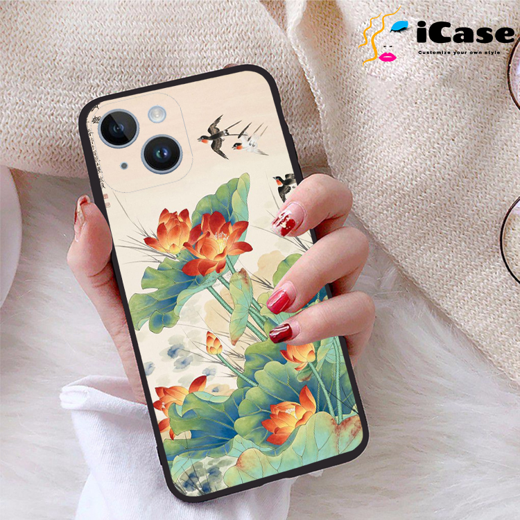 Ốp lưng iphone 14 viền dẻo tpu bst sen