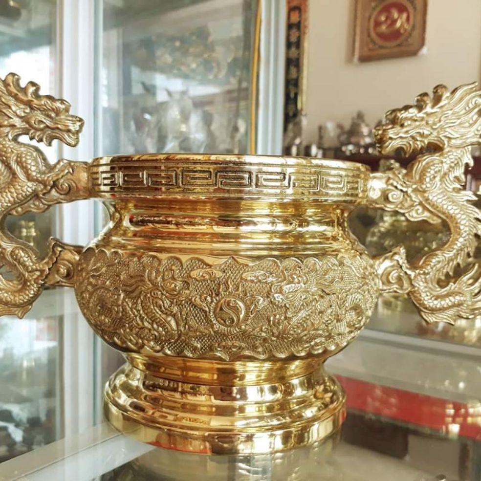 Lư hương bát hương đồng vàng 17