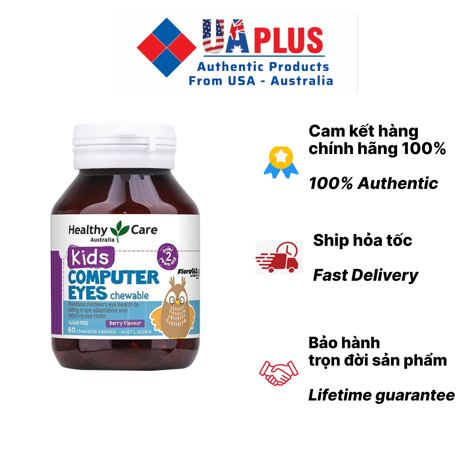 Healthy Care Kids computer Eyes chewable 60 viên