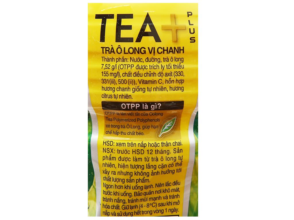 [Siêu thị WinMart] - Trà ô long Tea Plus vị chanh 1 lít
