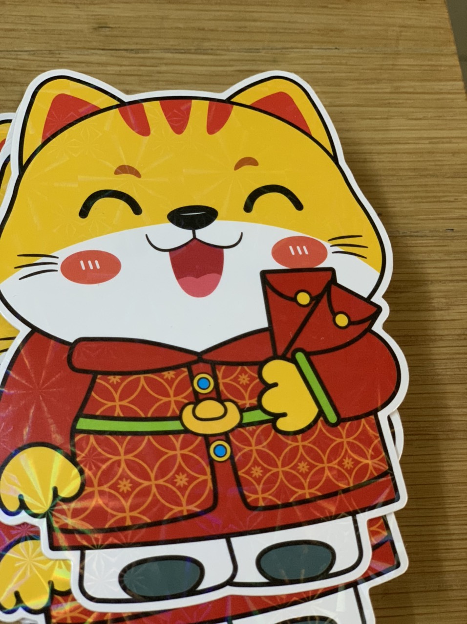 lì xì mèo thần tài phản quang siêu cutee-1 chiếc
