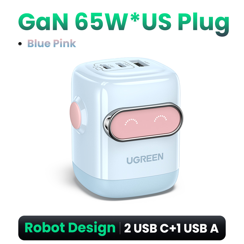 NexodeUGREEN Uno 65W RoboGaN Fast Robot Charger RG for iPhone 15 14 13 Pro Max Samsung S24 S23 Ultra Model15570