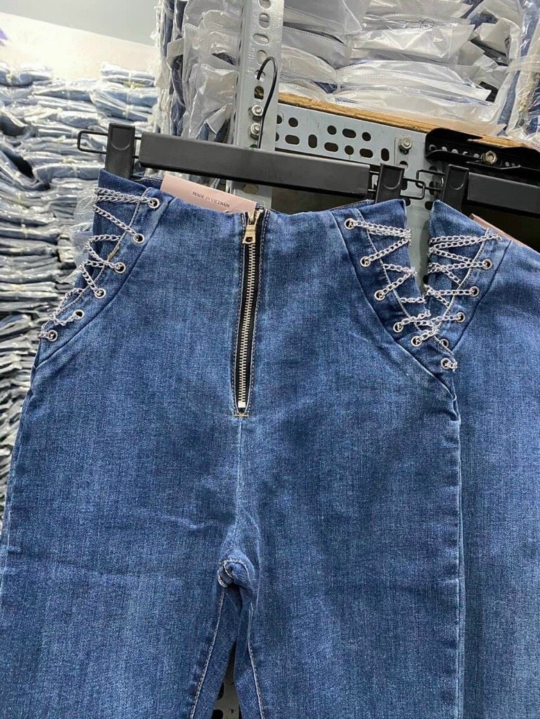 Quần Jean đan dây xích cạp cao siêu chất LS8