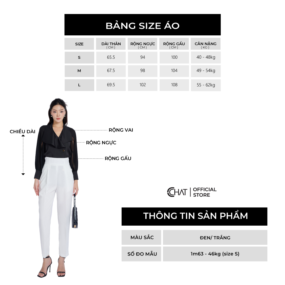 Áo Sơ Mi CCHAT Cổ Rủ Tay Phối Xẻ Kiểu Chất Lụa Cao Cấp 53FDL8022ST