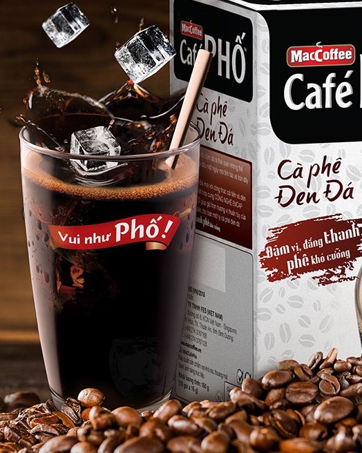 Cà Phê Phố Cà Phê Đen đá 800g (50 gói x 16g)