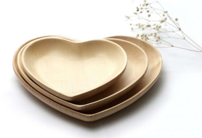 Khay gỗ Hình Trái Tim Decor Trang trí, đựng thực phẩm đa dụng