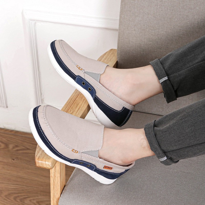 ♨﹍✕ CROCS Giày Lười Vải canvas Thời Trang Dành Cho Nam [14392]