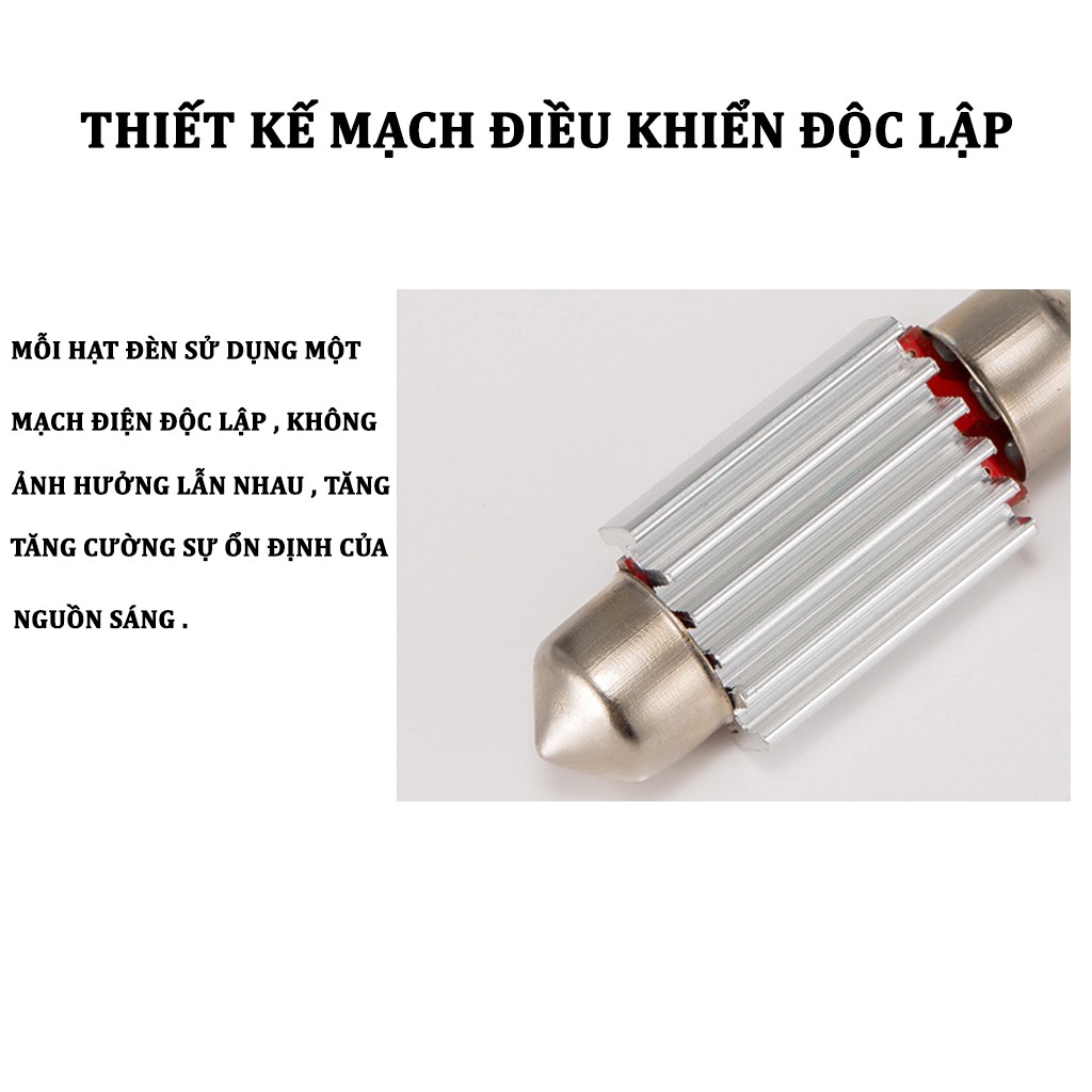 Bóng đèn led trần xe hơi 4014 (31mm,36mm,39mm,42mm) trắng
