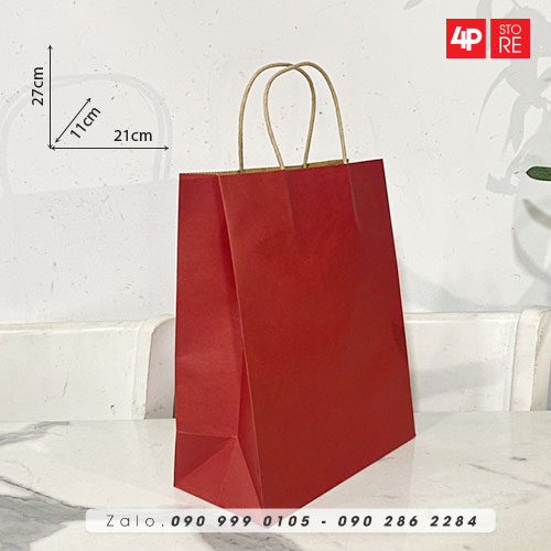 10 TÚI KRAFT ĐỎ NHIỀU SIZE - HÀNG CÓ SẴN