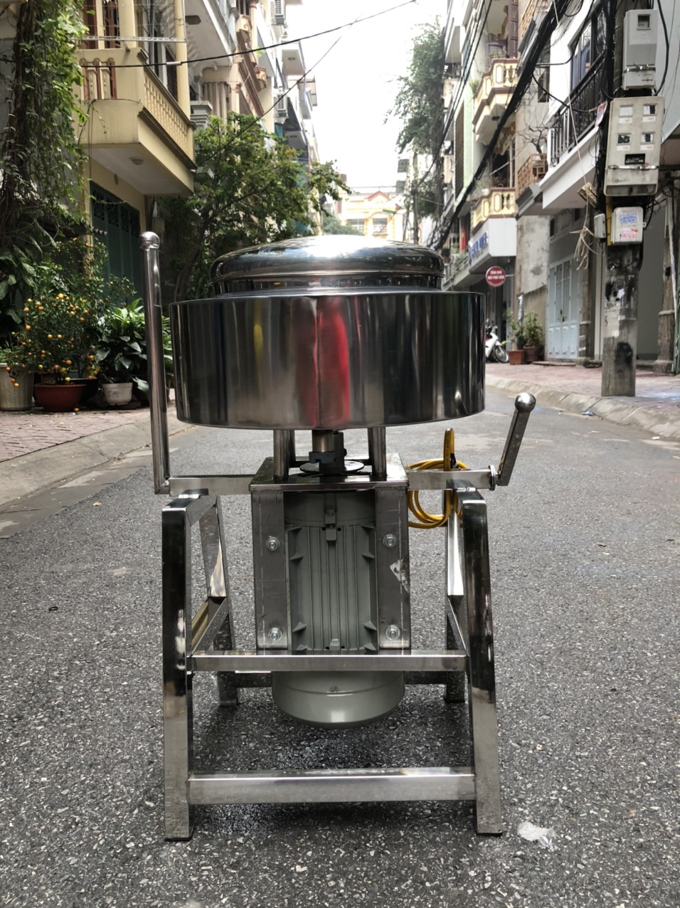 Máy xay thịt làm giò chả, xúc xích, nồi Inox có bao đá, mỗi mẻ 3kg, motor 3KW siêu khỏe