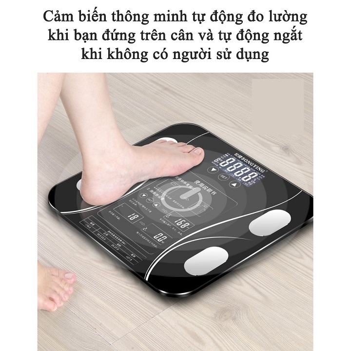 Cân Điện Tử Thông Minh Đo Cân Nặng, BMI, Lượng Nước