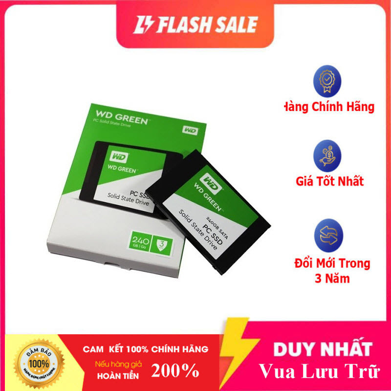 Bảng giá Ổ Cứng SSD WD Green 240GB 3D NAND - WDS240G2G0A - 100% Hàng Chính Hãng Phong Vũ