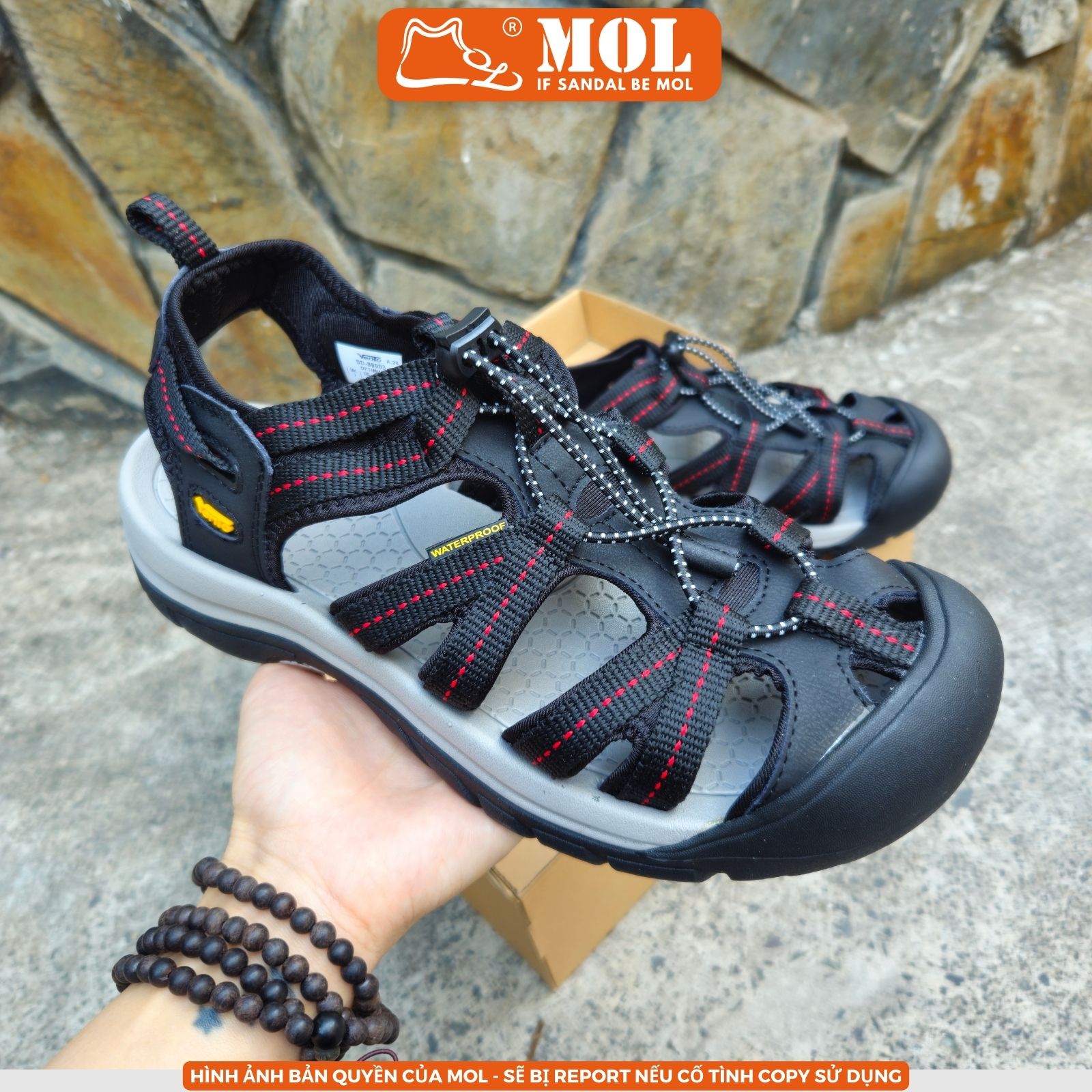Giày sandal nam bít mũi Vento SD08003 có big size 44