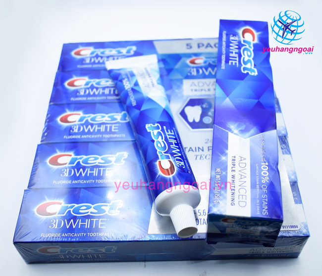 [HCM] Kem đánh răng CREST 3D White Advanced Triple Whitening của Mỹ