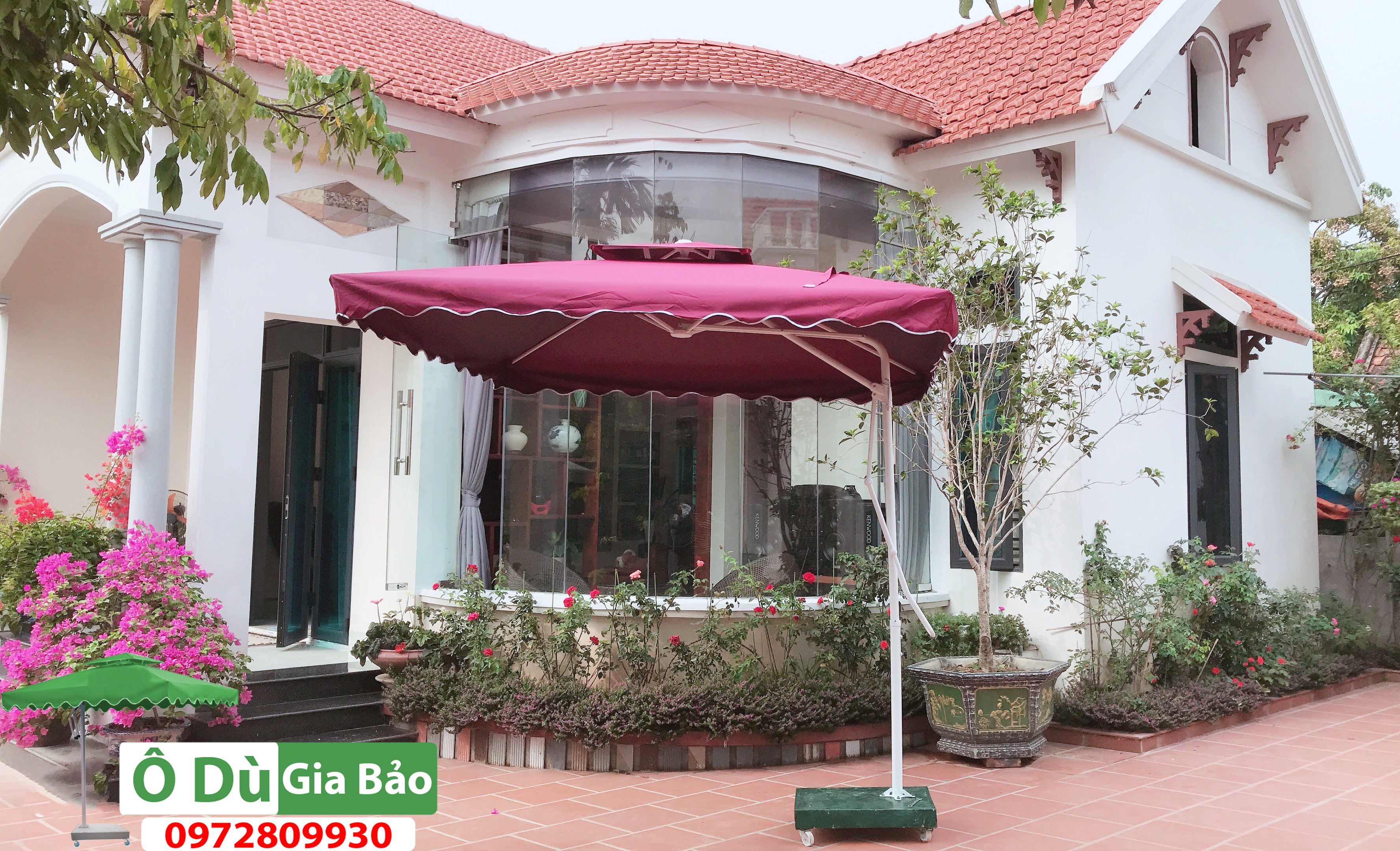 Vải Mái Ô Lệch Tâm Vuông 2.5Mx2.5M ( KHÔNG CÓ KHUNG ĐI KÈM)