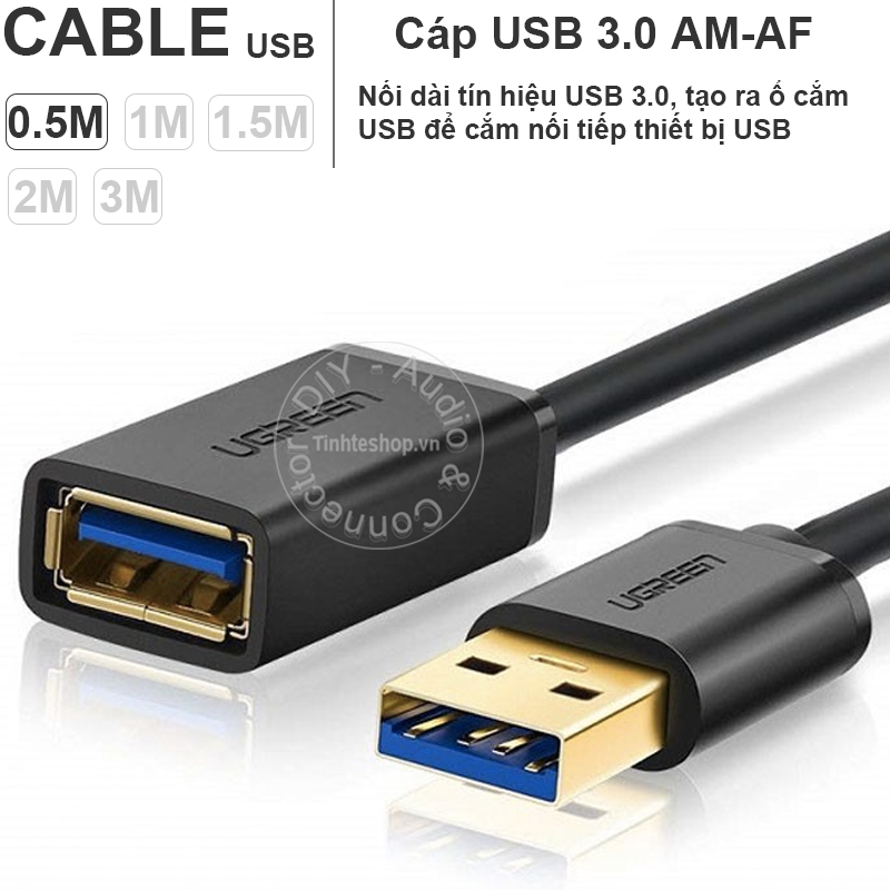 Cáp USB 3.0 AM-AF Ugreen US129 0.5M đến 3M - Dây USB nối dài V3.0 5Gbps