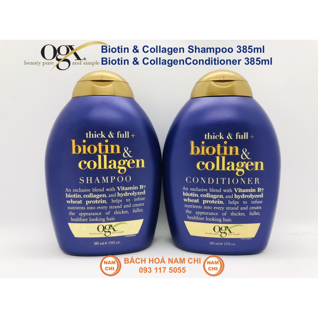 Dầu gội dầu xả ogx biotin & collagen 385ml - hàng mỹ