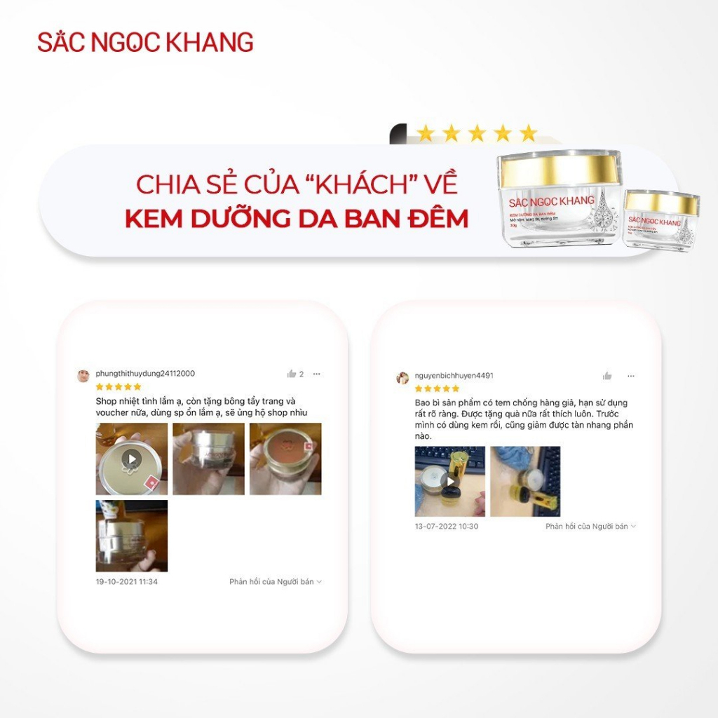Kem Dưỡng Da Ban Đêm Sắc Ngọc Khang (10g, 30g)