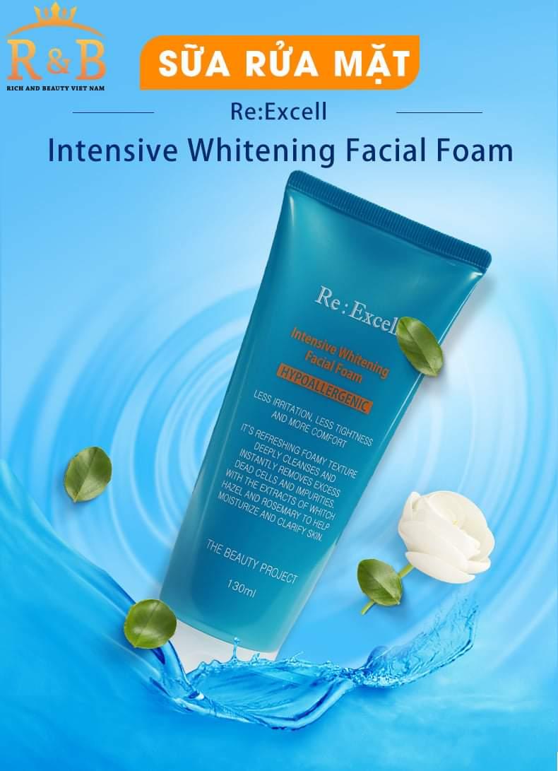 re excell intensive whitening facial foam