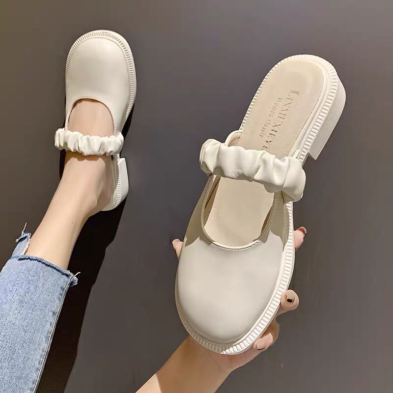 Dép Sục da quai chun ngang , sục nữ đế bệt mẫu mới siêu xinh