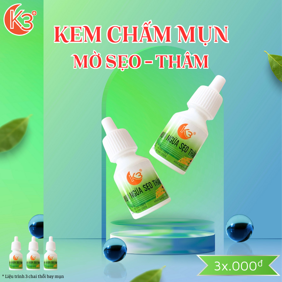 Kem chấm mụn siêu tốc, Ngừa sẹo thâm K3 - 10g