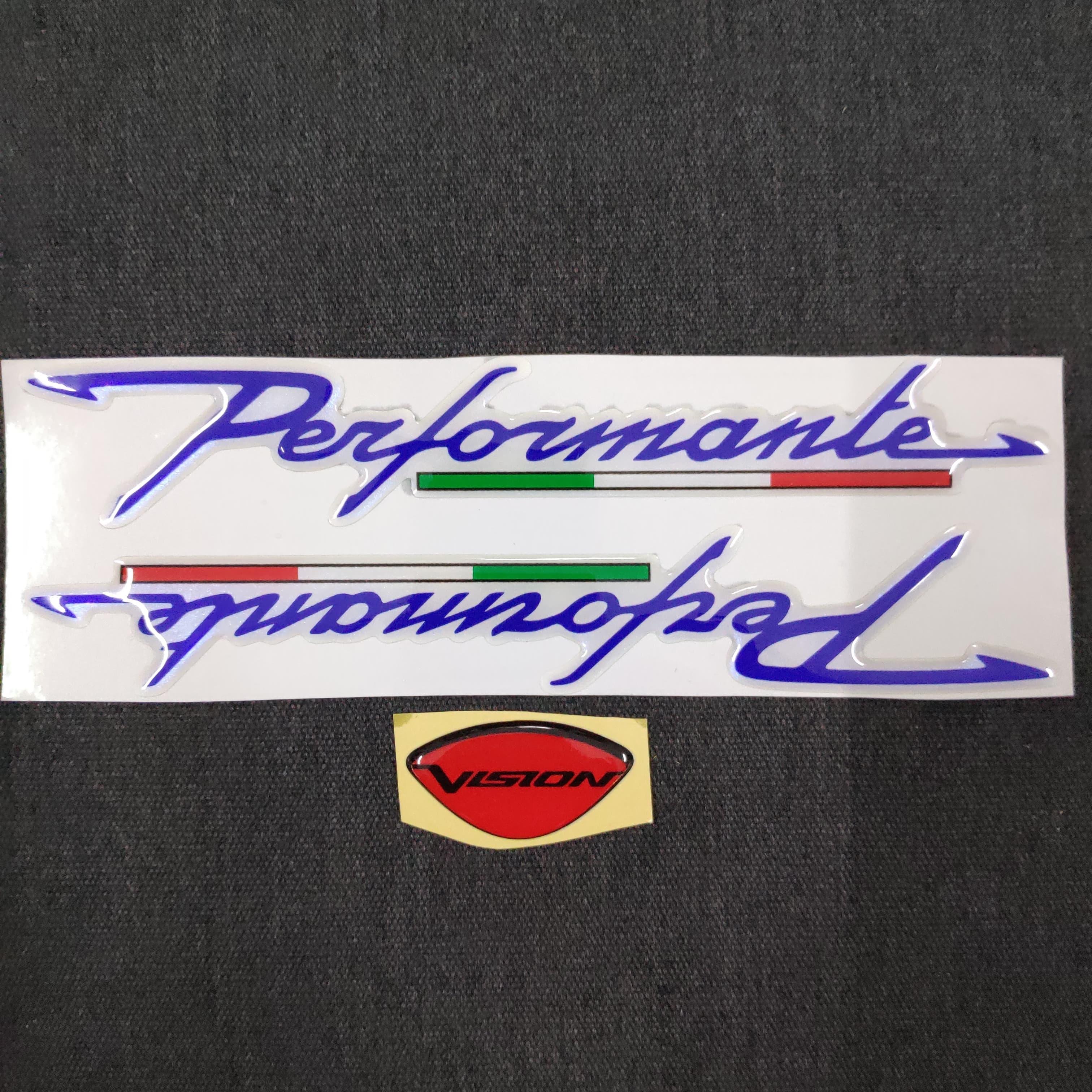 [HCM][COMBO HOÀN HẢO] TEM CHỮ NỔI VISION MÀU ĐỎ ĐEN KẾT HỢP CHỮ NỔI PERFORMANTE XANH DƯƠNG SANG TRỌNG CHO XE VISION