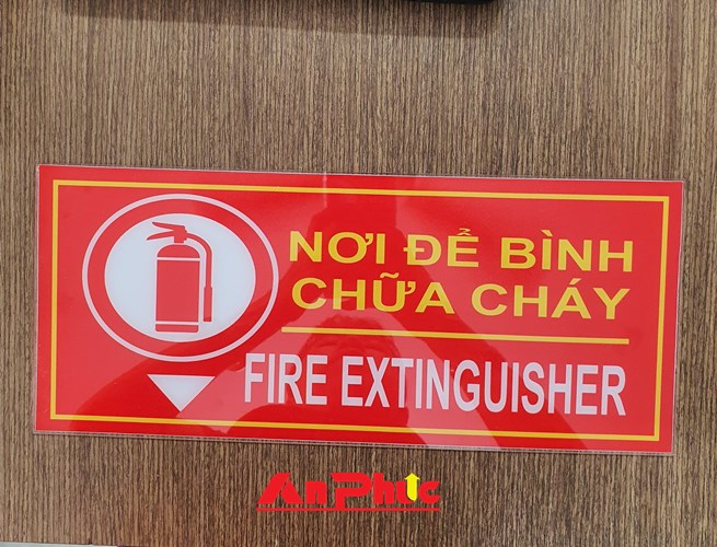 Bảng nơi để bình chữa cháy bằng mica