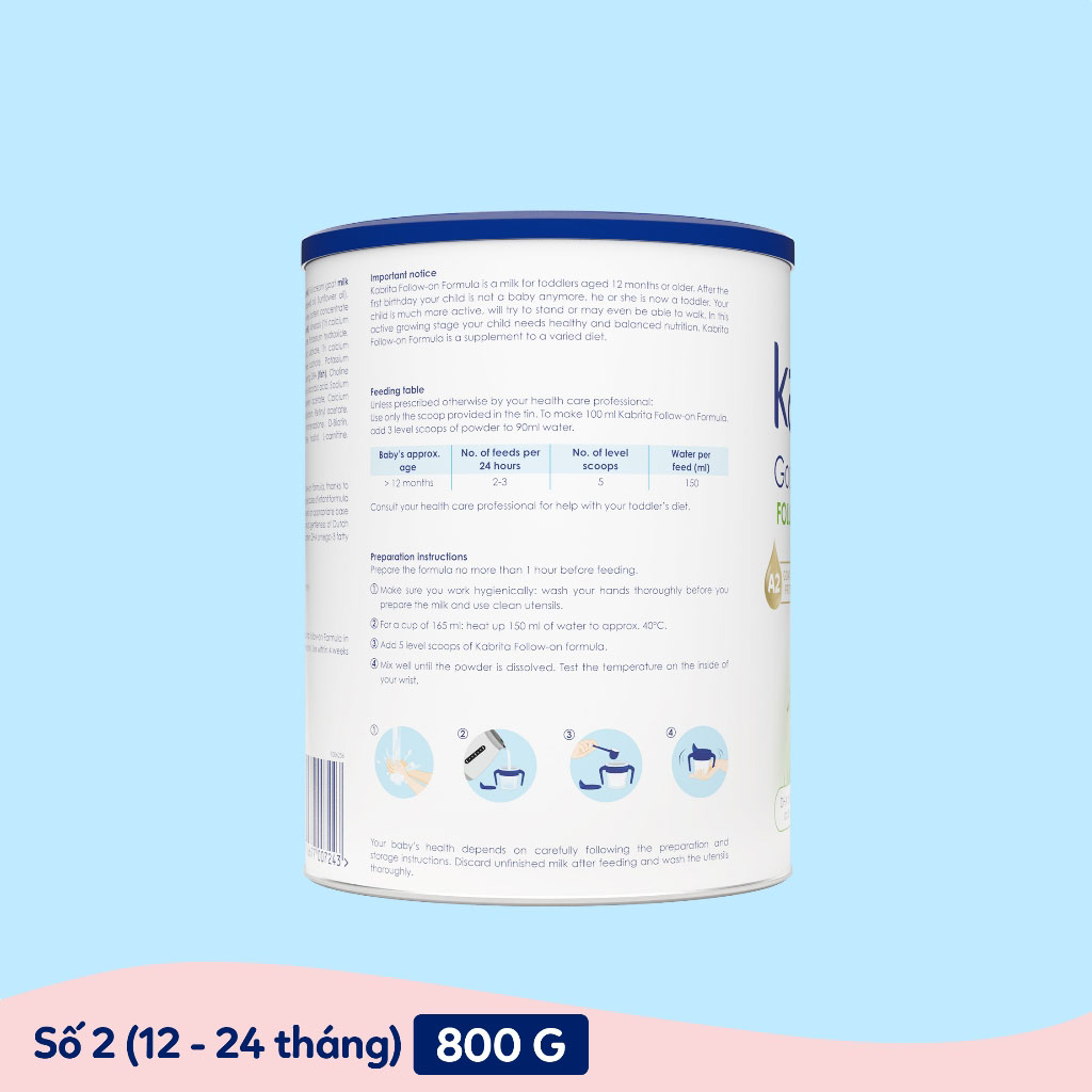 [Mẫu mới] Sữa dê Kabrita Số 2 800g (1-2 tuổi)