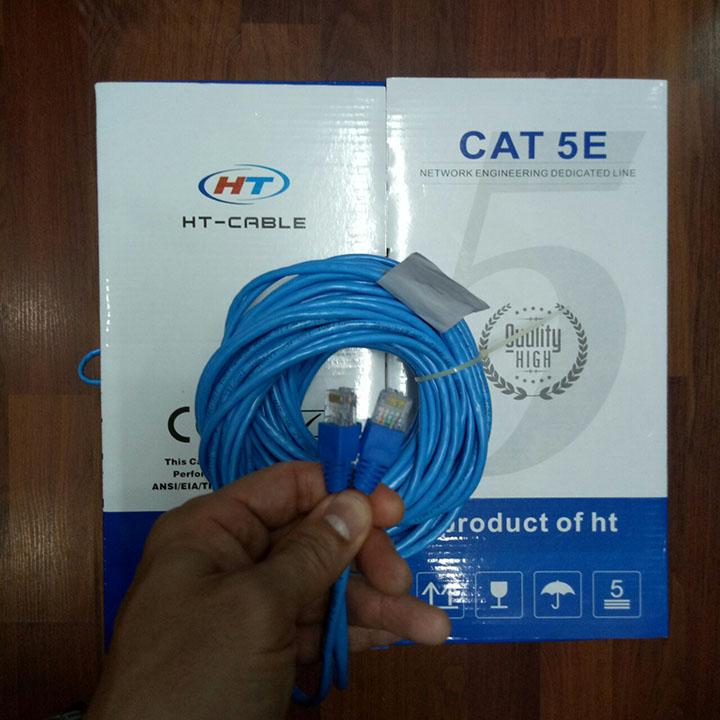 Dây cáp mạng CAT5E UTP - 30 Mét bấm sẵn 2 đầu (Màu xanh, Mới 100%)