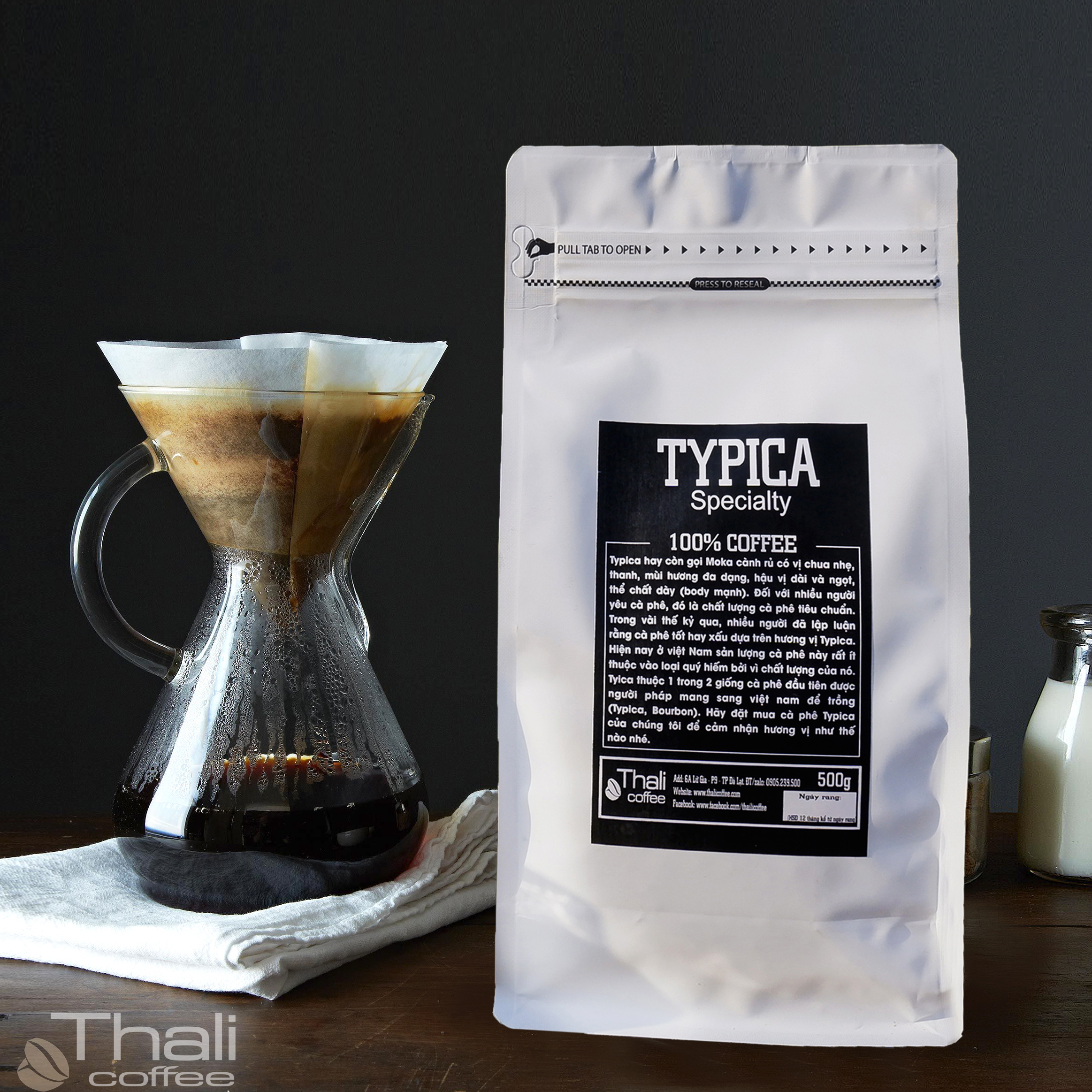 cà phê sạch nguyên chất Typica 500g
