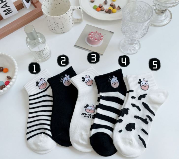 Set 10 Đôi Tất Vớ Nữ Ngắn Cổ Bò Sữa