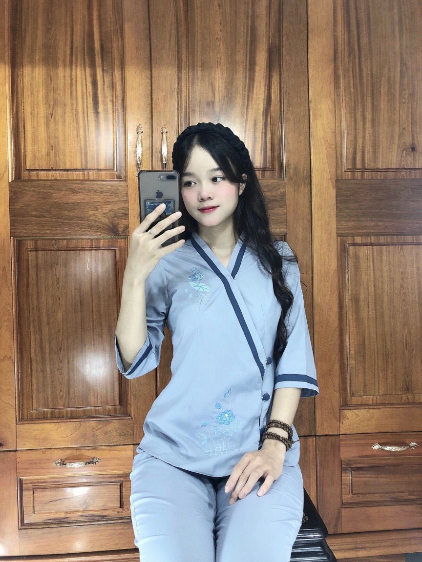 BỘ ĐỒ LAM ĐI CHÙA # MẪU TIM VIỀN DÀNH CHO NỮ