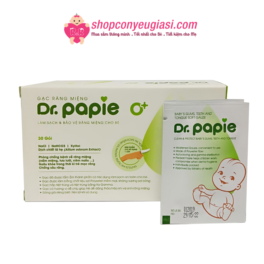 Gạc Răng Miệng Thảo Mộc cho bé Dr.Papie