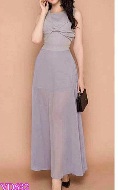Đầm Maxi Xoán Nơ Ngực