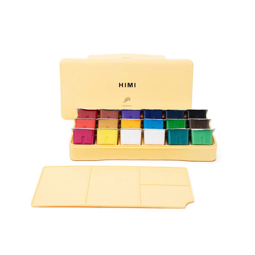 Màu Gouache HiMi dạng thạch bộ 18/24 màu