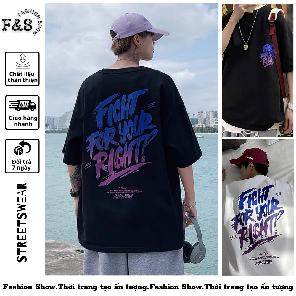 Áo thun tay lỡ unisex SAD BOIZ FIGHT FOR YOUR RIGHT form rộng tay lỡ - Áo phông F&S cho nam nữ, cặp đôi hội nhóm phong cách hàn quốc