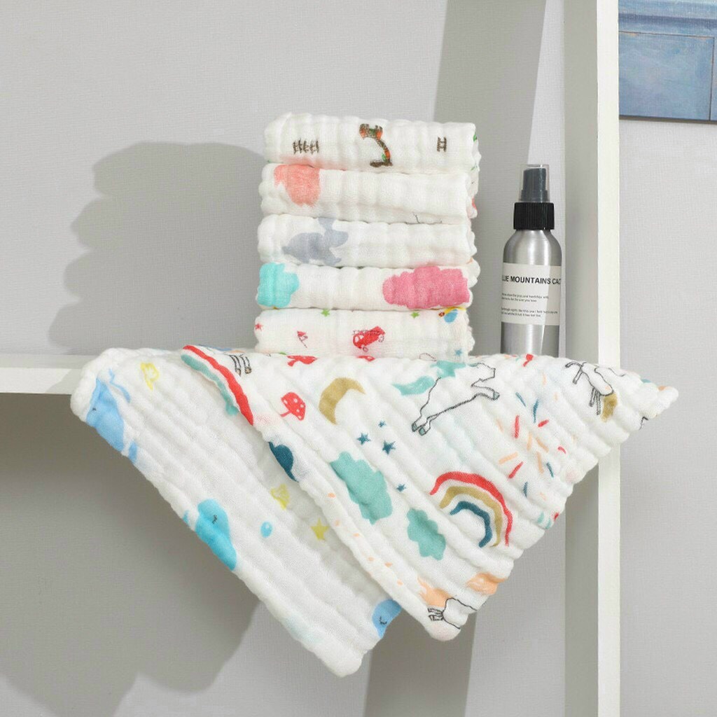 Set 5 khăn sữa 6 lớp dòng xô nhăn siêu thấm