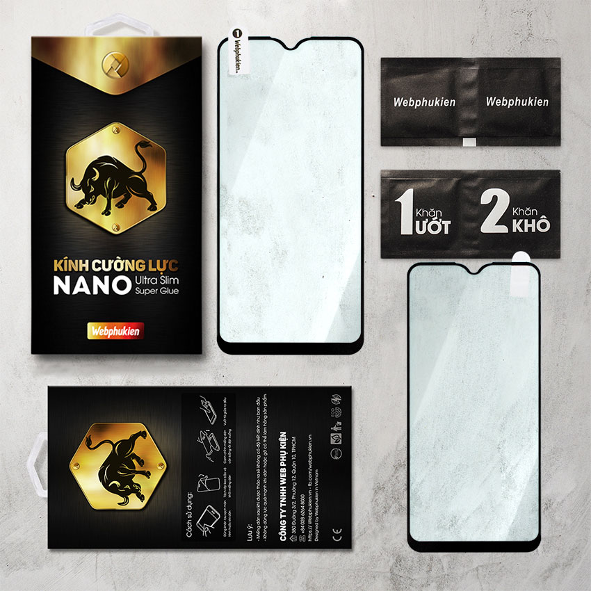 Miếng dán cường lực LG G8x Full màn hình hiệu Webphukien (Đen)