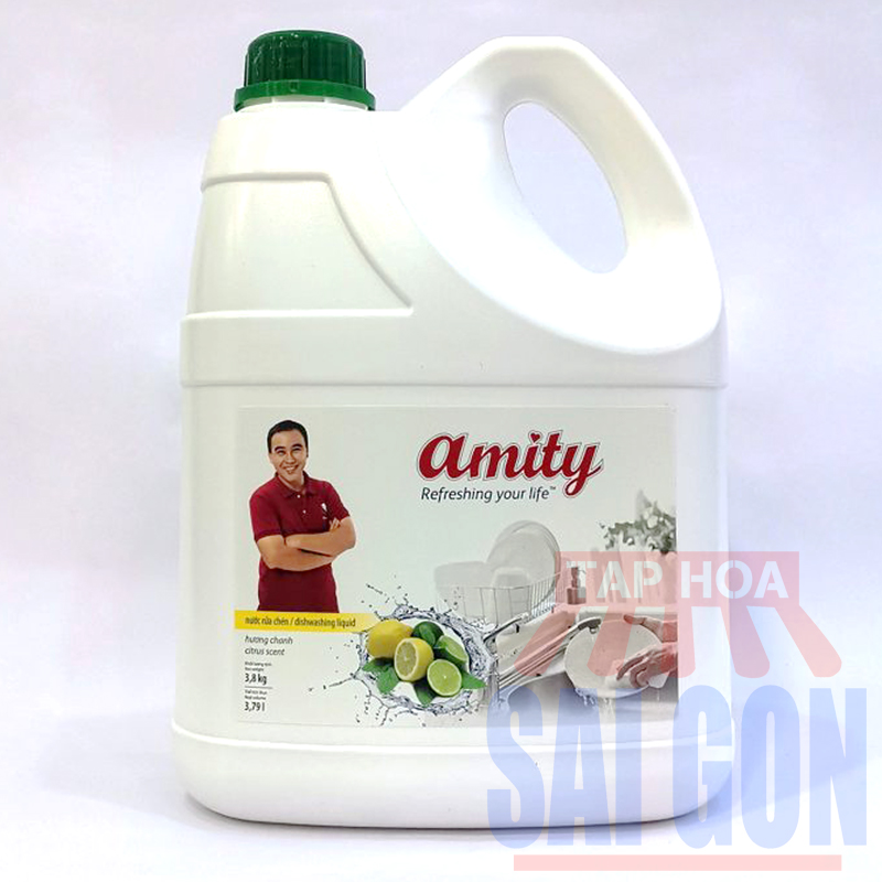 Nước rửa chén Amity hương chanh chai 3.8kg