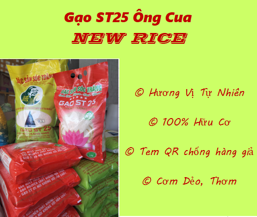 Gạo ST25 đặc sản Sóc Trăng - (Túi 5kg ông Cua)