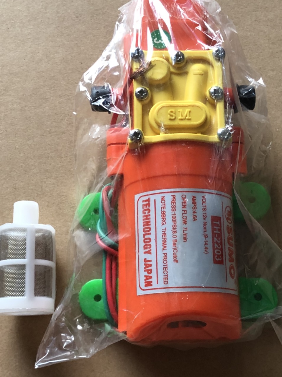Máy bơm tăng áp mini sumo cam 12v tiện lợi