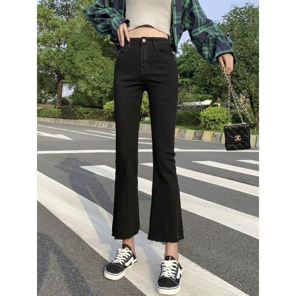 QUẦN BÒ GIẤY ỐNG LOE CO GIÃN